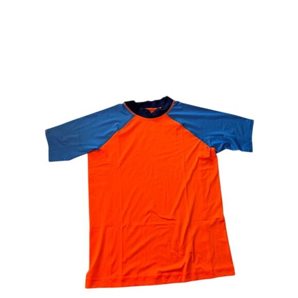 Land’s End Swim Shirts Unisex Rash Guard Orange And Blue XL, 14/16 NWT - Picture 1 of 7